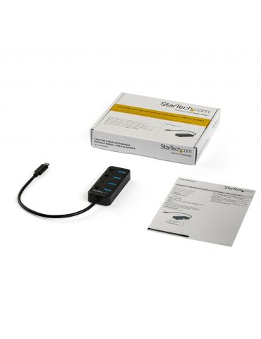 StarTech.com HB30C4AIB hub-uri de interfață USB 3.2 Gen 1 (3.1 Gen 1) Type-C 5000 Mbit/s Negru StarTech.com - 5