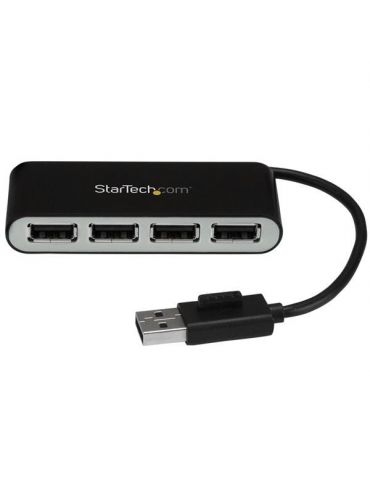 StarTech.com ST4200MINI2 hub-uri de interfață USB 2.0 480 Mbit/s Negru, Argint StarTech.com - 1 - Tik.ro