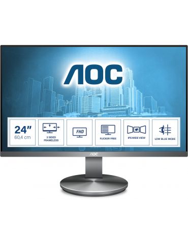 AOC 90 Series I2490VXQ/BT monitoare LCD 60,5 cm (23.8") 1920 x 1080 Pixel Full HD LED Negru Aoc - 1 - Tik.ro