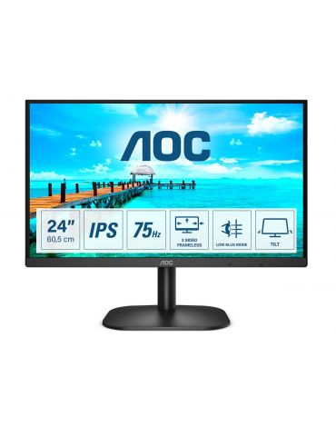 AOC B2 24B2XH/EU LED display 60,5 cm (23.8") 1920 x 1080 Pixel Full HD Negru Aoc - 1 - Tik.ro