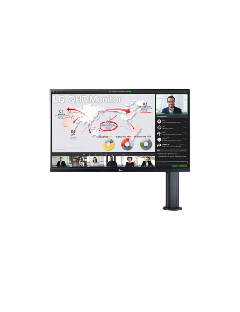 Monitor Led LG Ergo 32QP880-B, 31.5inch, 2560x1440, 75Hz, 5ms GTG, Black