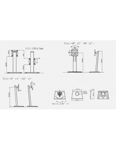 Hannspree 80-04000014G000 sistem montare monitor/stand 71,1 cm (28") De sine stătătoare Hannspree - 7