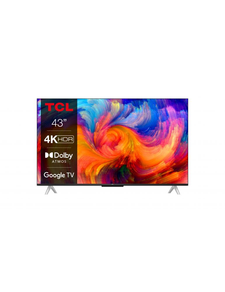 Televizor LED TCL Smart 43P638 (2022), 109.2cm, Ultra HD 4K, Negru