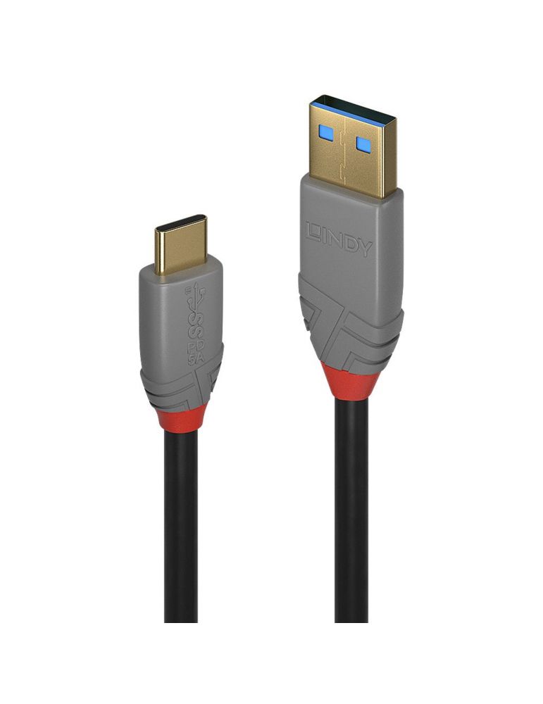 Lindy 36911 cabluri USB 1 m USB C USB A Negru, Gri
