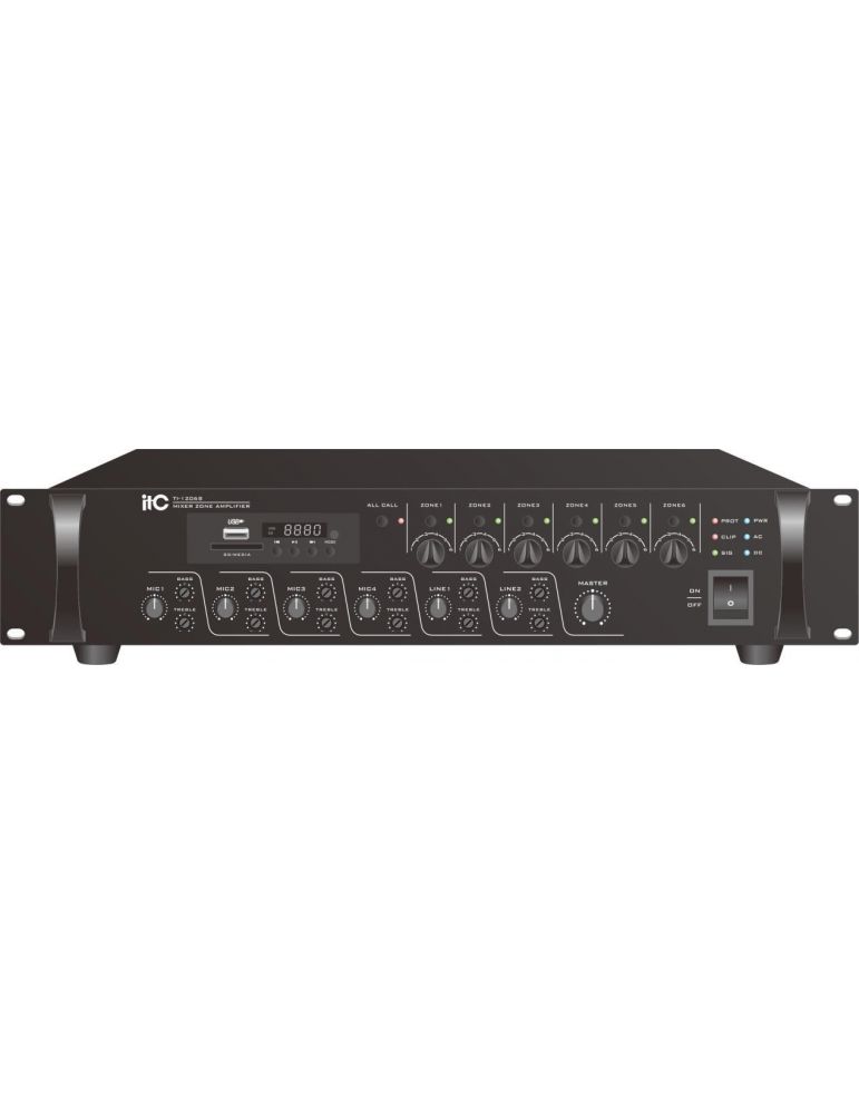 Mixer amplificator cu 6 zone de reglaj itc ti-5006s pentru