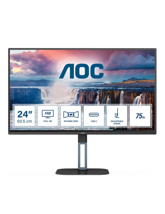 AOC V5 24V5C 60,5 cm (23.8") 1920 x 1080 Pixel Full HD LED Negru Aoc - 1