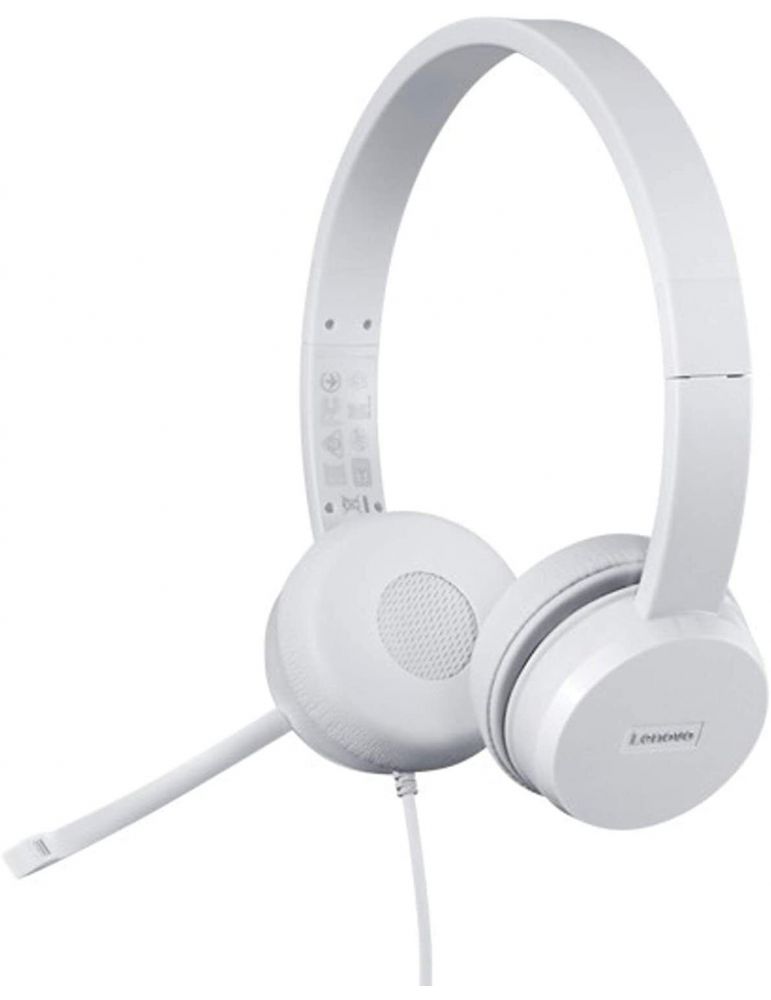 Casti cu microfon Lenovo 110, USB-A, Gri