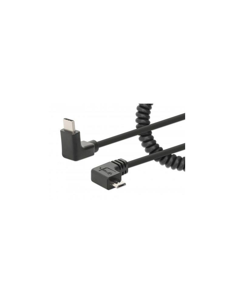 Manhattan 356244 cabluri USB 1 m USB C Micro-USB B Negru