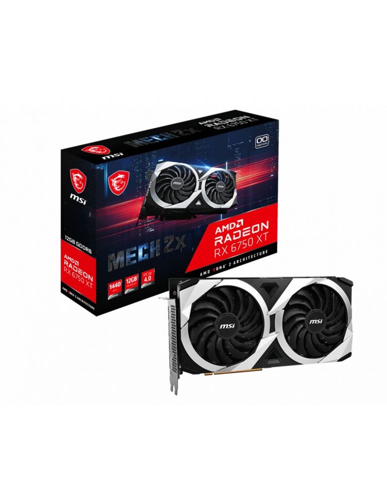 Placa video MSI AMD Radeon RX 6750 XT MECH 2X OC 12GB, GDDR6, 192bit
