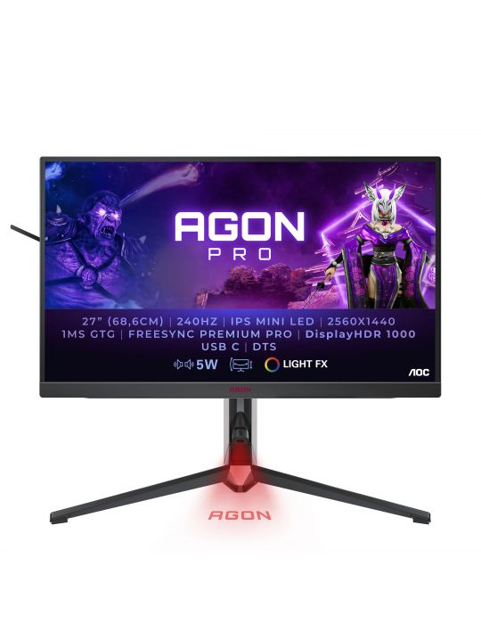 AOC AGON AG274QZM monitoare LCD 68,6 cm (27") 2560 x 1440 Pixel Quad HD LED Negru, Roşu Aoc - 1