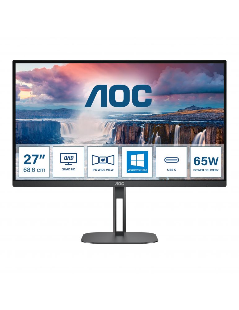 Monitor LED, AOC V5 Q27V5N, 27inch, Quad HD, 75Hz, 4ms, negru