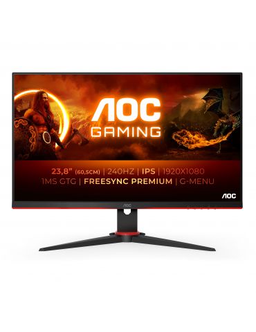 AOC G2 24G2ZE/BK LED display 60,5 cm (23.8") 1920 x 1080 Pixel Full HD Negru, Roşu Aoc - 1 - Tik.ro