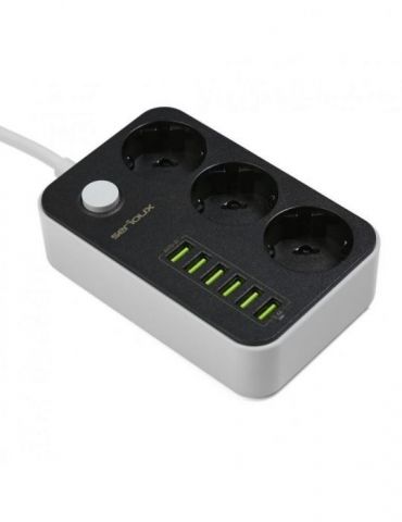 Prelungitor cu protectie serioux 3 prize schuko input 100-240v 50- Serioux - 1