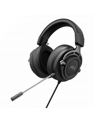 AOC GH200 cască audio & cască cu microfon Căști Prin cablu Bandă de fixare pe cap Gaming Negru Aoc - 1 - Tik.ro