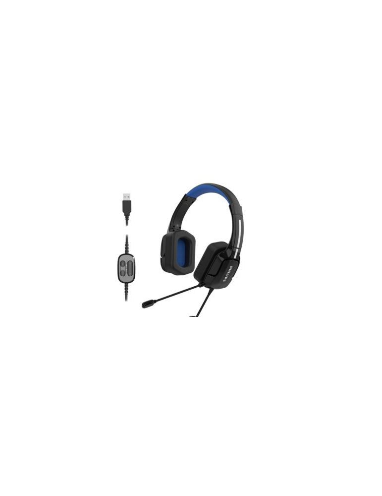 Philips 4000 series TAGH401BL/00 cască audio & cască cu microfon Căști Prin cablu Bandă de fixare pe cap Gaming USB Tip-A Negru