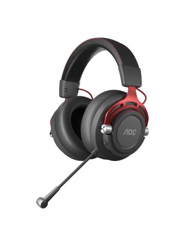 AOC GH401 cască audio & cască cu microfon Căști Prin cablu & Wireless Bandă de fixare pe cap Gaming Negru, Roşu Aoc - 2 - Tik.ro