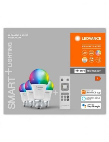 Pachet 4 becuri led rgb inteligente ledvance smart+ wifi classic Osram - 1 - Tik.ro