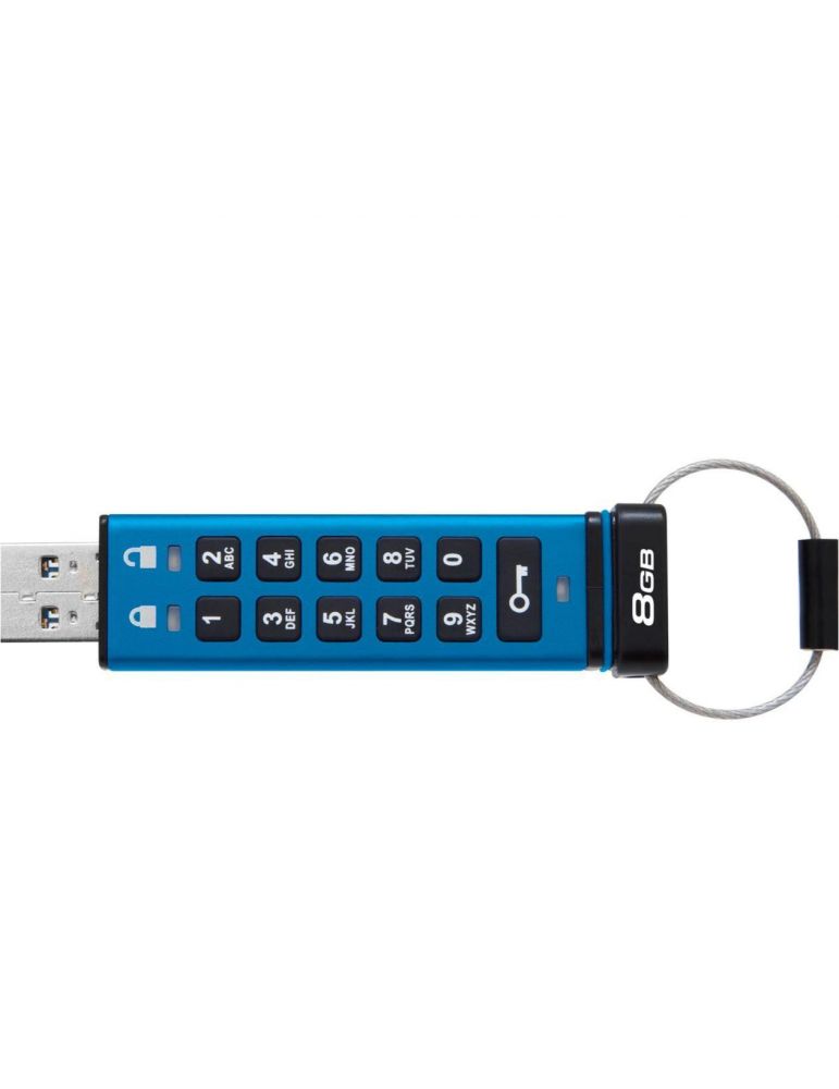 Stick Memorie Kingston IronKey Keypad 200, 8GB, USB 3.2, Blue