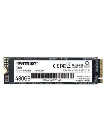 SSD Patriot P310 480GB, PCI Express 3.0 x4, M.2  - 1 - Tik.ro