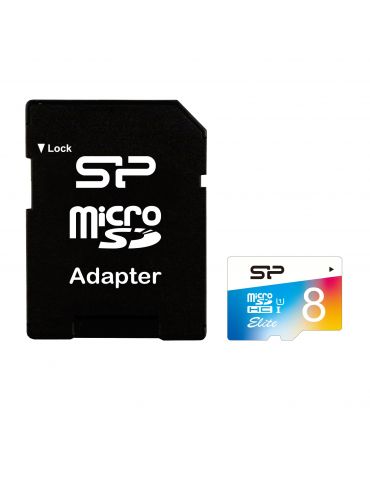 Silicon Power Elite 8 Giga Bites MicroSDHC UHS-I Clasa 10 - Tik.ro
