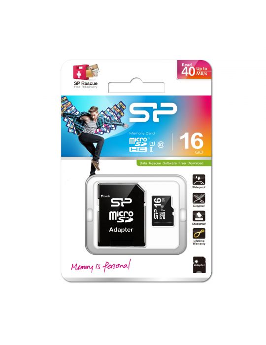 Silicon Power SP016GBSTH010V10SP memorii flash 16 Giga Bites MicroSDHC UHS-I Clasa 10