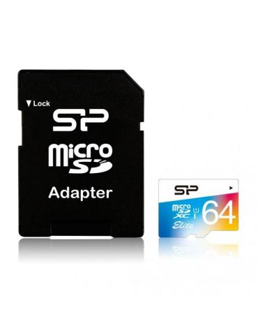 Silicon Power Elite 64 Giga Bites MicroSDXC UHS-I Clasa 10 - Tik.ro