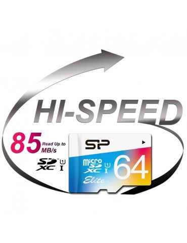 Silicon Power Elite 64 Giga Bites MicroSDXC UHS-I Clasa 10