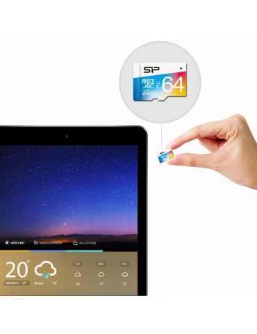 Silicon Power Elite 64 Giga Bites MicroSDXC UHS-I Clasa 10