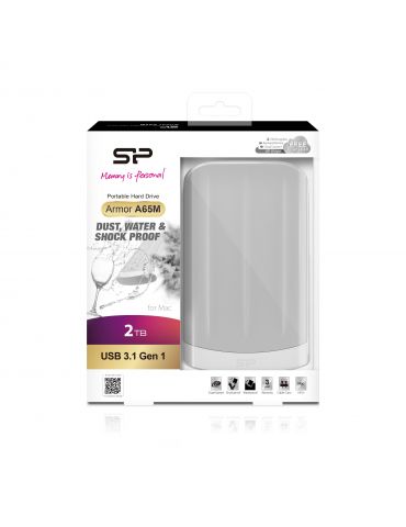 Silicon Power Armor A65M hard-disk-uri externe 2000 Giga Bites Gri
