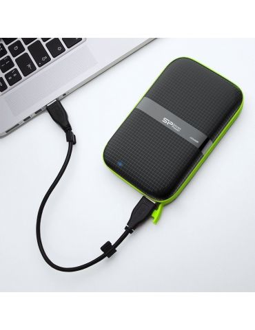 Silicon Power Armor A60 hard-disk-uri externe 4000 Giga Bites Negru, Verde
