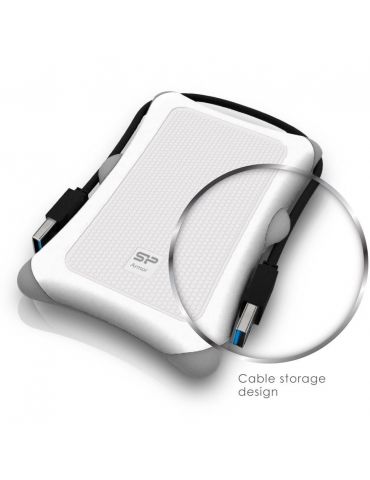 Silicon Power Armor A30 hard-disk-uri externe 1000 Giga Bites Alb