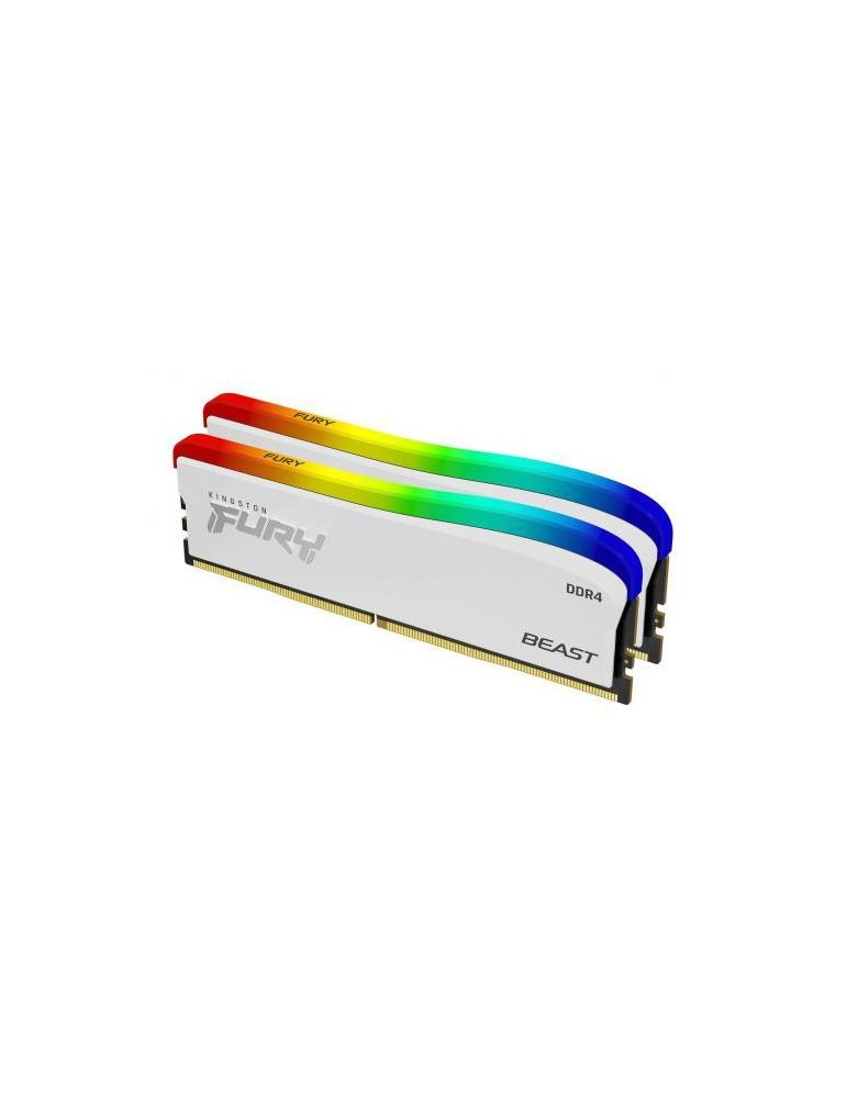 Kit Memorie Kingston Fury Beast RGB Special Edition White 32GB, DDR4-3200MHz, CL16, Dual Channel