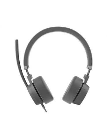 Lenovo GXD1C99243 cască audio & cască cu microfon Căști Prin cablu Bandă de fixare pe cap Apeluri Muzică USB tip-C Gri