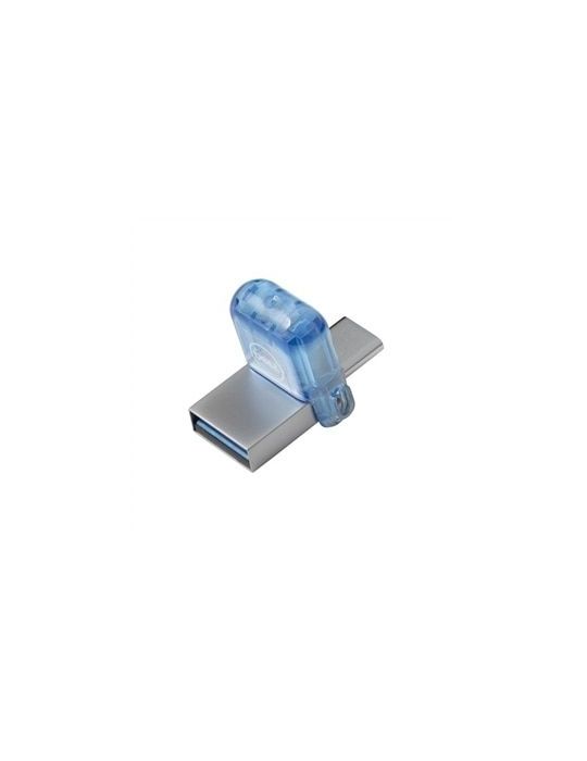DELL AB135418 memorii flash USB 64 Giga Bites USB Type-A   USB Type-C 3.2 Gen 1 (3.1 Gen 1) Albastru, Argint