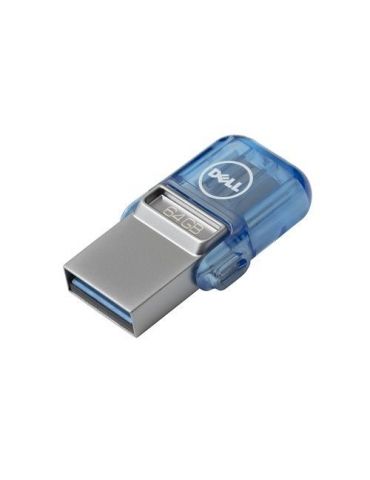 DELL AB135418 memorii flash USB 64 Giga Bites USB Type-A   USB Type-C 3.2 Gen 1 (3.1 Gen 1) Albastru, Argint