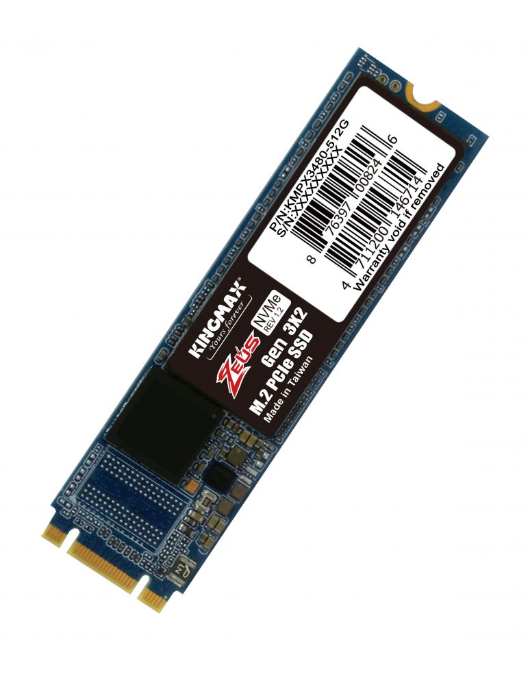 Ssd kingmax gen3 x 4 zeus px3480 512 gb m.2 pcie gen3.0 x4 3d tlc nand r/w: 3400/1950 mb/s kmpx3480-512g