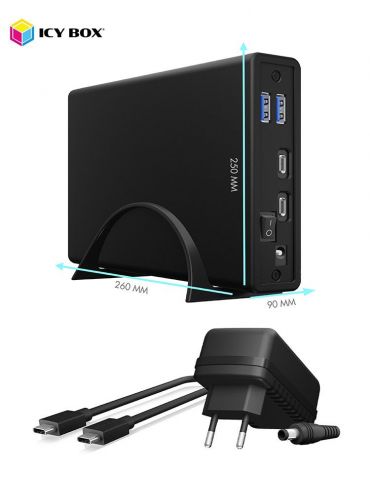 ICY BOX IB-382H-C31 Cutie protecție HDD SSD Negru 2.5 3.5"