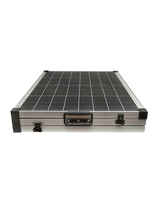Panou solar 240W portabil fotovoltaic monocristalin tip valiza cu cablu de conectare si regulator tensiune 12/24V 20Ah 2 USB-uri