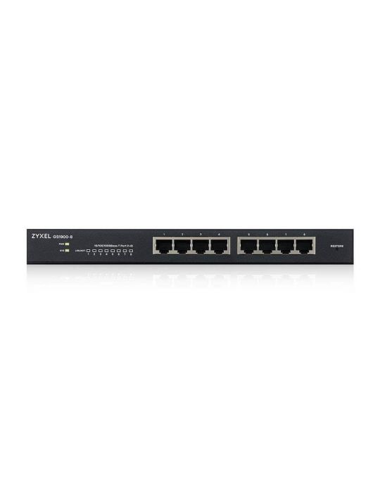 Zyxel GS1900-8 Gestionate L2 Gigabit Ethernet (10 100 1000) Negru