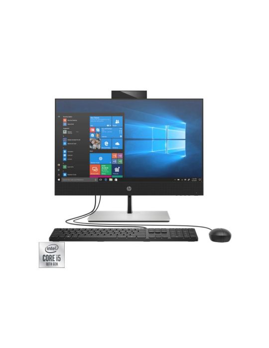 Desktop hp all-in-one cpu i5-10500t monitor 23.8 inch intel uhd graphics 630 memorie 8 gb ssd 256 gb unitate optica windows 10 p