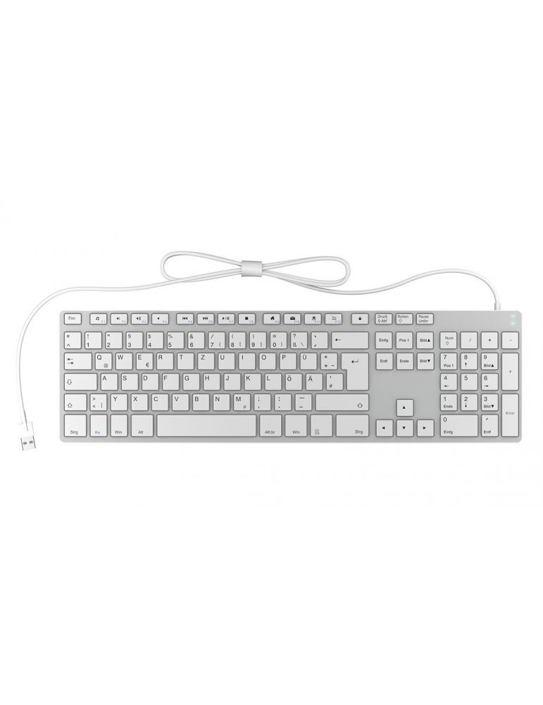 KeySonic KSK-8022U tastaturi USB QWERTZ Germană Argint, Alb