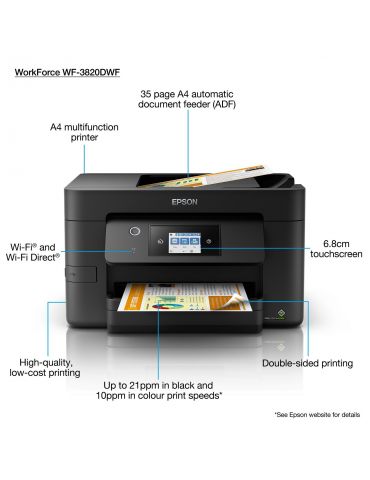 Epson WorkForce Pro WF-3820DWF Cu jet de cerneală A4 4800 x 2400 DPI 21 ppm Wi-Fi