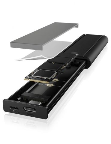 ICY BOX IB-1807MT-C31 Carcasă SSD Negru M.2