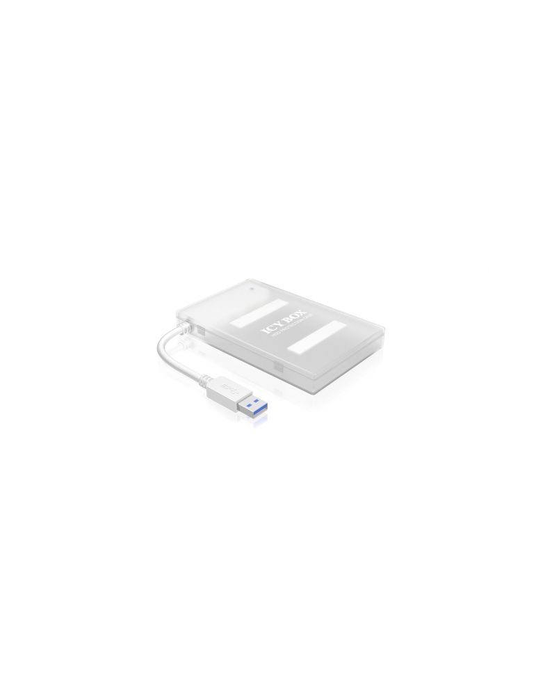 RaidSonic IB-AC603A-U3 carcasă disc memorie Carcasă HDD Transparente, Alb 2.5"