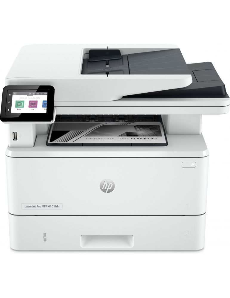 HP LaserJet Pro Imprimantă MFP 4102dwe, Alb-negru, Imprimanta pentru Firme mici şi medii, Imprimare, copiere, scanare,