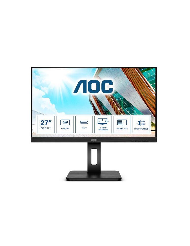 Monitor LED AOC Q27P2CA, 27inch, QHD, 75Hz, 4ms, Black