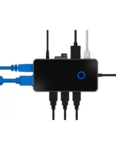 ICY BOX IB-DK4027-CPD stații de andocare și replicatoare de porturi pentru calculatoare portabile Prin cablu USB 3.2 Gen 2 (3.1