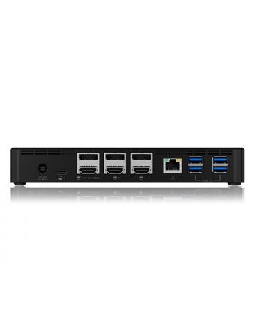 ICY BOX IB-DK2254AC Prin cablu USB 3.2 Gen 2 (3.1 Gen 2) Type-C Negru
