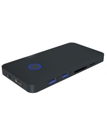 ICY BOX IB-DK2108M-C Prin cablu USB 3.2 Gen 1 (3.1 Gen 1) Type-C Antracit