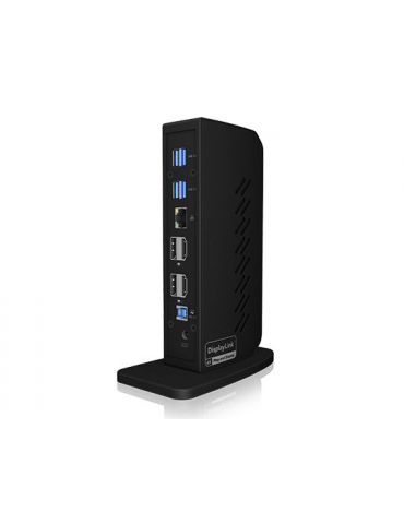 ICY BOX IB-DK2252AC stații de andocare și replicatoare de porturi pentru calculatoare portabile Prin cablu USB 3.2 Gen 1 (3.1